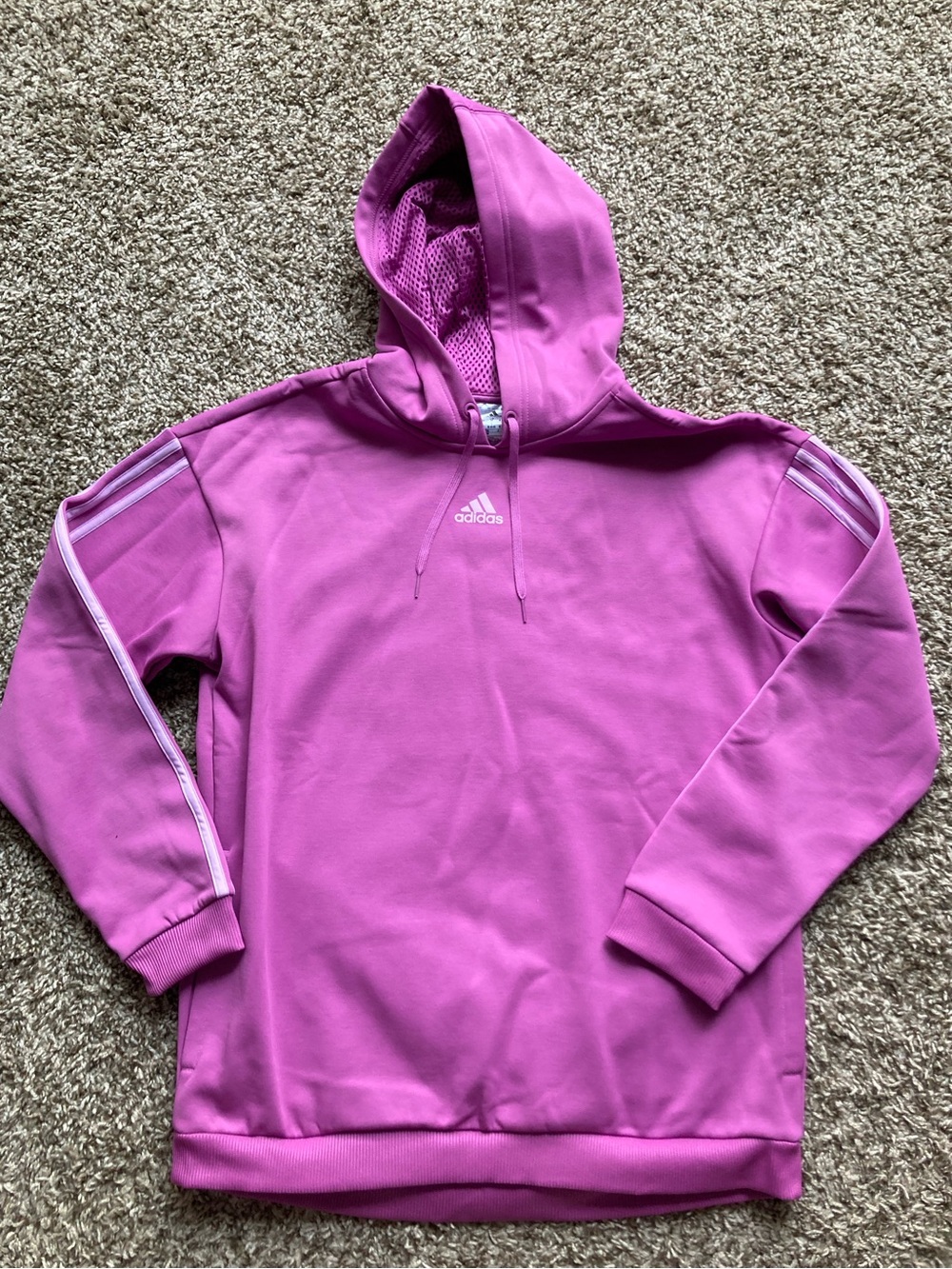 adidas Womens Purple Hooded Athletic Fleece Sweatshirt